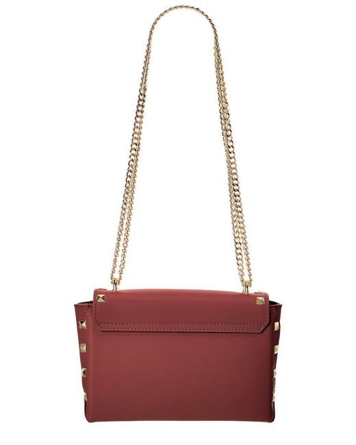 Isabella Rose Red Juliette Studded Leather Shoulder Bag