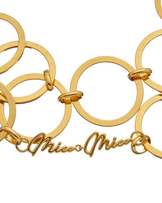 Miu Miu Metallic Logo Necklace