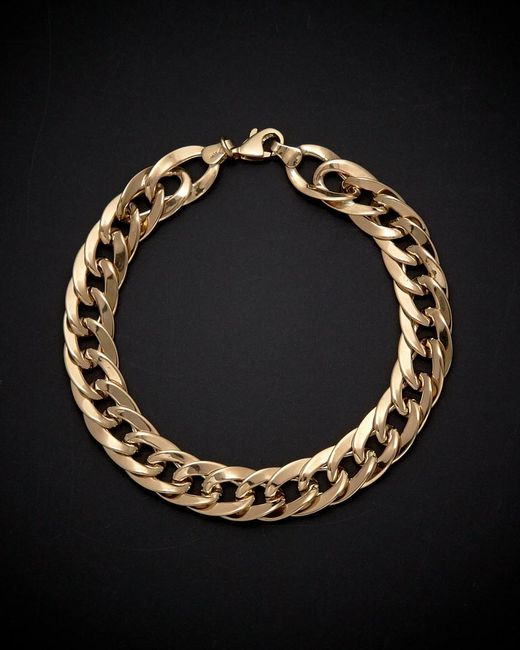 Italian Gold Black 14k Flat Link Bracelet