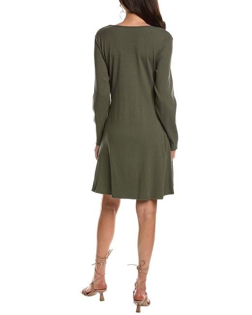 Bebe Green Ribbed Midi Dress