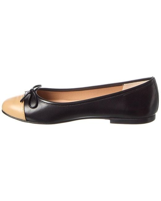 French Sole Blue Tf Dnu Cordelia Cap Toe Leather Flat
