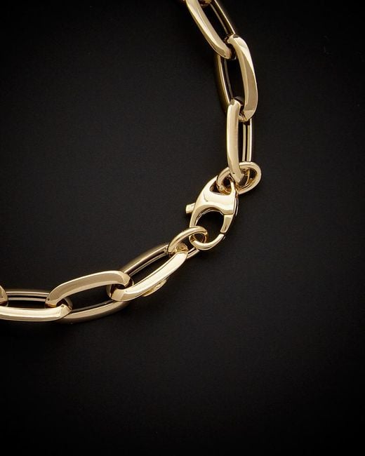Italian Gold Black 14k Fancy Oval Link Bracelet