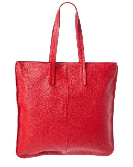 Italian Leather Red Tote