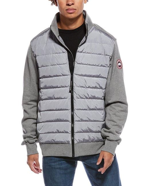 Canada Goose Gray Hybridge Huron Full Zip Down Hoodie for men