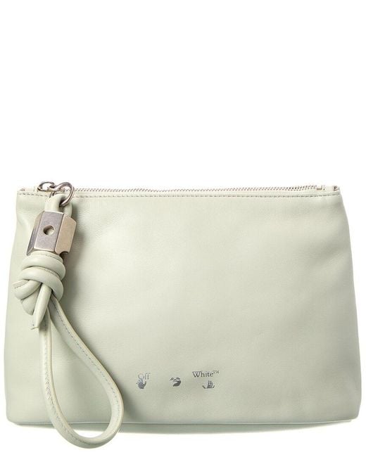 Off-White c/o Virgil Abloh Natural Off- Slider Zipped Leather Pouch