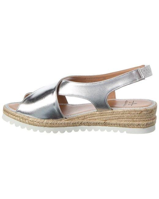 Aquatalia Metallic Adelina Waterproof Leather Espadrille Sandal