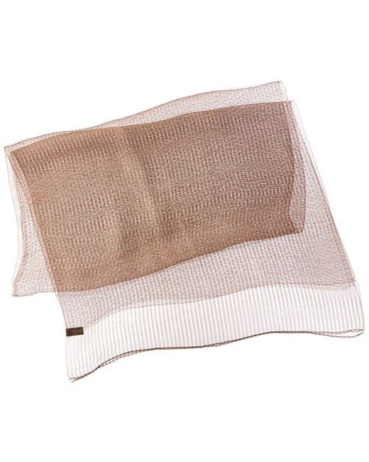 Saachi Natural Striped Sparkle Sheer Silk Wrap