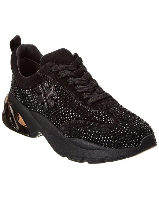 Tory Burch Black Good Luck Bubble Leather Sneaker