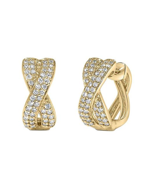 Haus of Brilliance Metallic 14K 0.35 Ct. Tw. Diamond Huggy Earrings