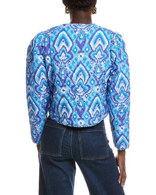Sail To Sable Blue Quilted Print Jacket