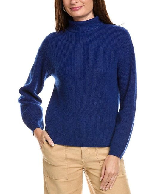 Kier + J Blue Kier + J Ribbed Turtleneck Wool & Cashmere-Blend Sweater