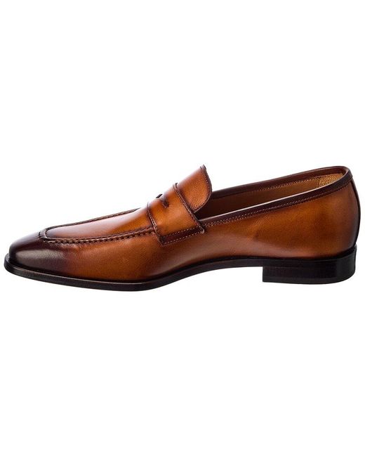 Antonio Maurizi Brown Leather Penny Loafer for men