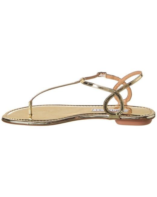 Aquazzura Metallic Almost Bare Leather Sandal