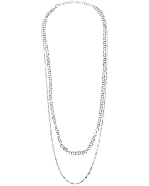 Italian Gold Over Silver Metallic 18K Plated Multi Strand Necklace