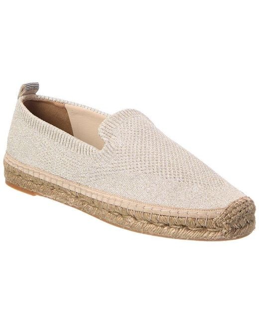 Brunello Cucinelli White Knit Espadrille