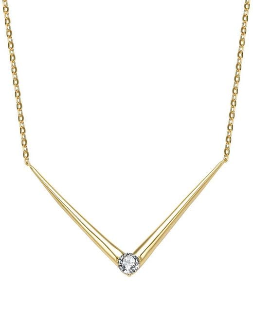 Genevive Jewelry Metallic Chevron Necklace