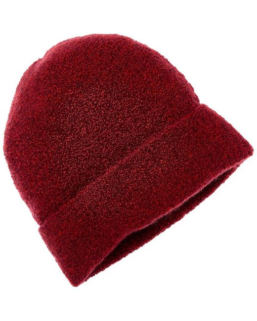 Amicale Cashmere Red Boucle Cashmere-Blend Hat