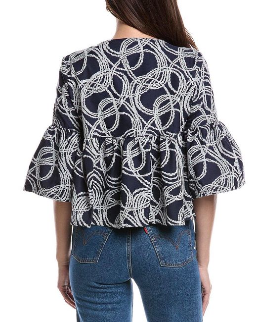 Joseph Ribkoff Blue Jacquard Jacket