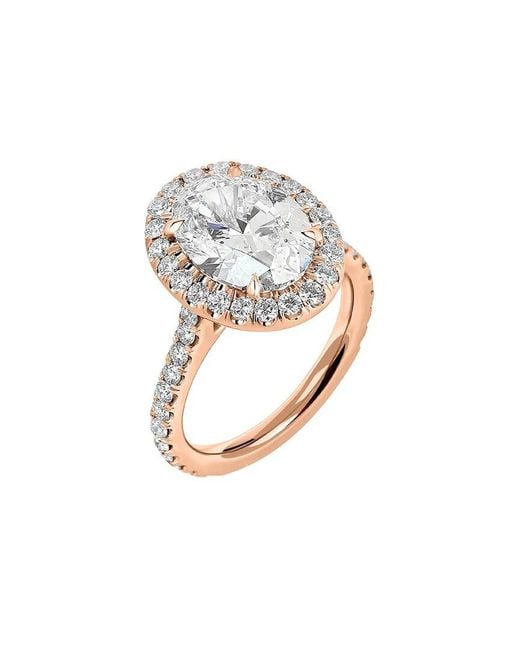 Lab Grown Diamonds White 14K Rose 3.50 Ct. Tw. Lab-Grown Diamond Ring