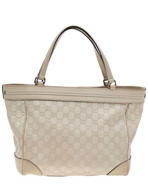 Gucci Natural Leather Medium Mayfair Bow Tote (Authentic Pre-Owned)