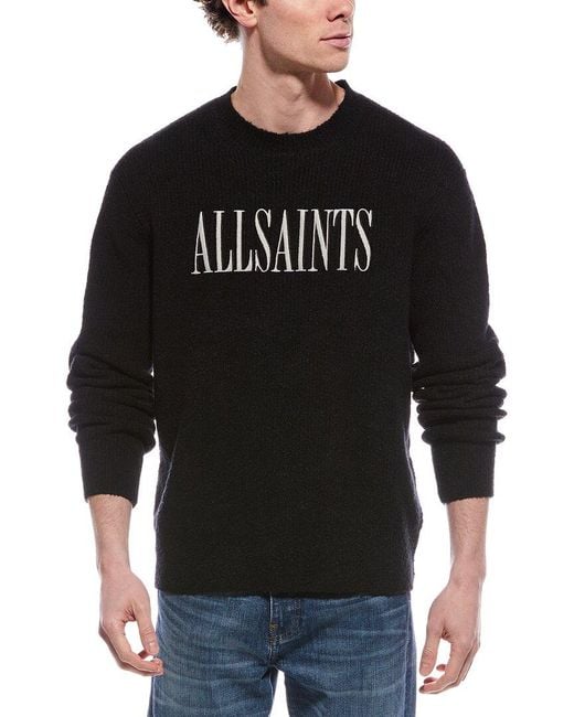 AllSaints Black Carson Crewneck Sweater for men