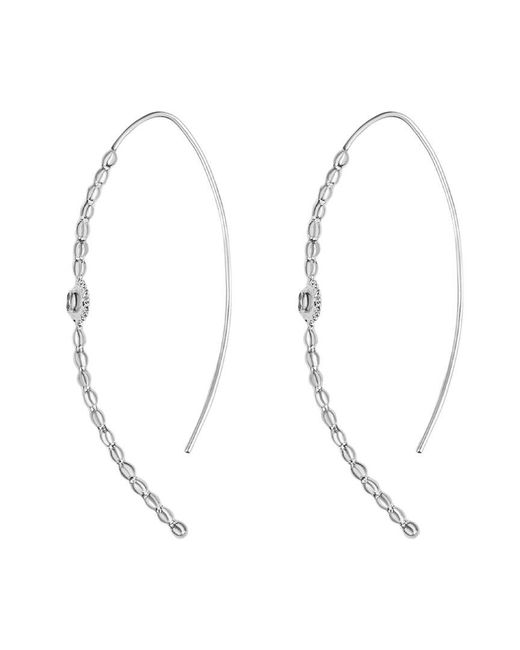 Karma and Luck White Sterling Cz Hoop Earrings