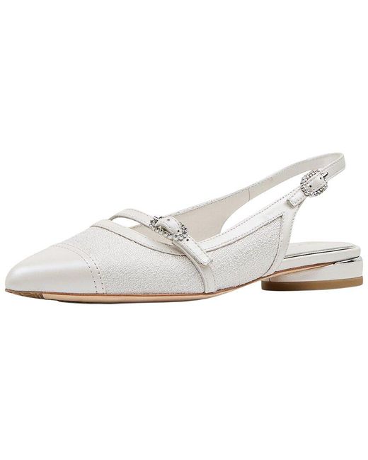 Donald J Pliner White Rozamay Canvas Sling Back