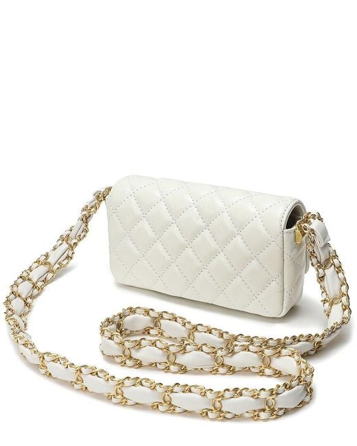 Tiffany & Fred Paris White Leather Crossbody