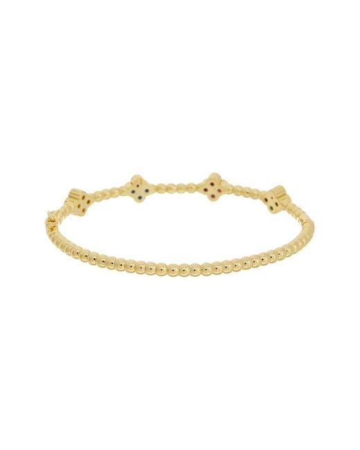 Juvell Metallic 18K Plated Topaz Bangle Bracelet