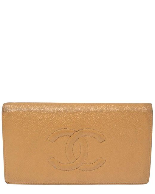 Chanel Brown Leather Single Flap Cc Cambon Wallet (Authentic Pre-Owned)