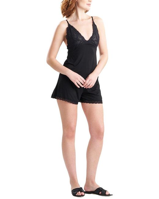 Natori Black Feathers Essentials Cup Cami Short Pajama Set