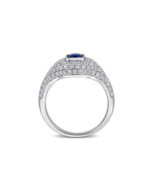 Rina Limor Blue 14K 2.43 Ct. Tw. Diamond & Sapphire Halo Ring