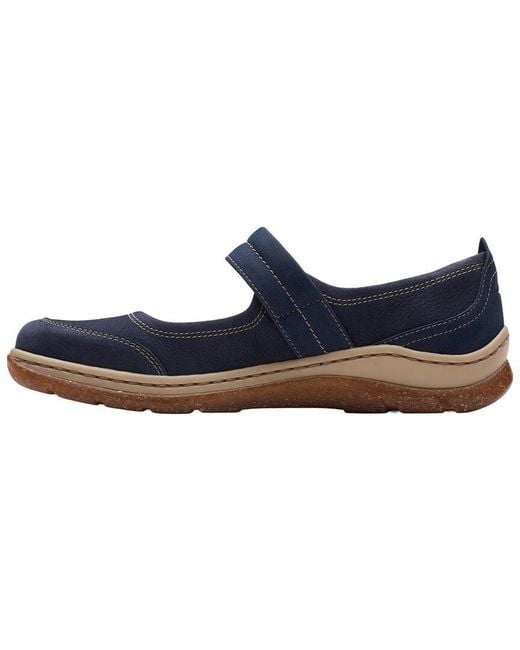 Clarks Blue Orlene Jane Leather Mary Jane Flat