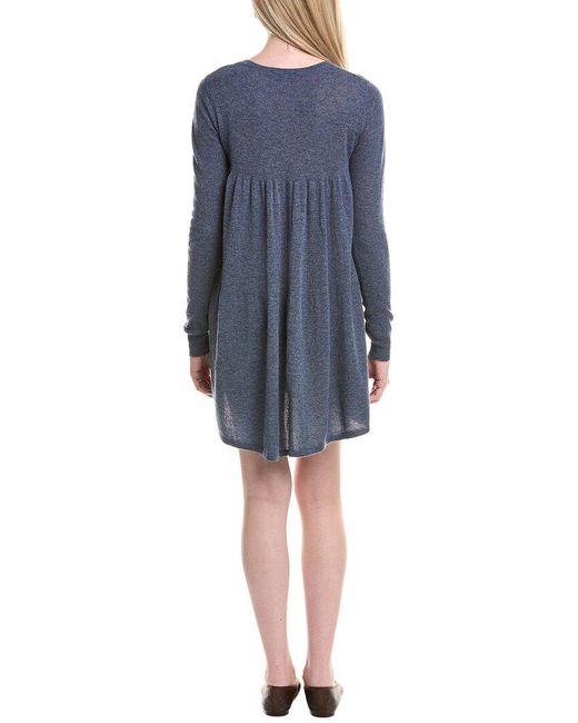 Autumn Cashmere Blue Babydoll Cashmere Mini Dress
