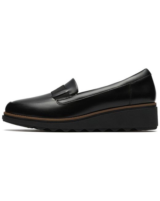 Clarks Black Sharon Pace Leather Loafer