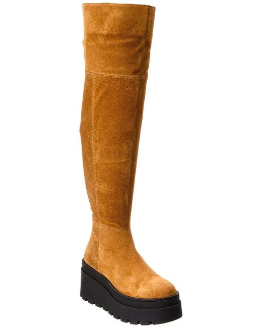 Free People Brown London Calling Suede Wedge Over-the-knee Boot