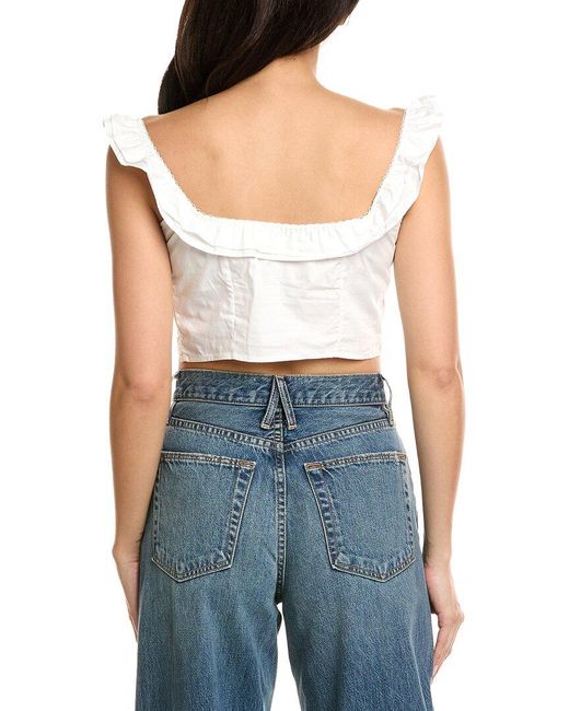 Estellina Blue Pleated Top