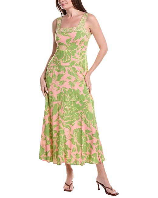 Vince Camuto Green Thick Strap Maxi Dress