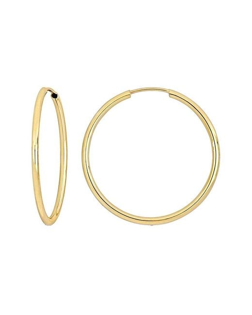 Italian Gold Metallic 14K Hoops