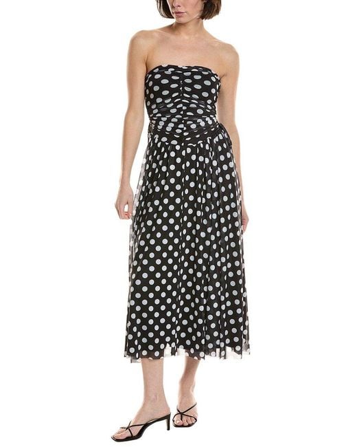 NVLT Black Mesh Midi Dress