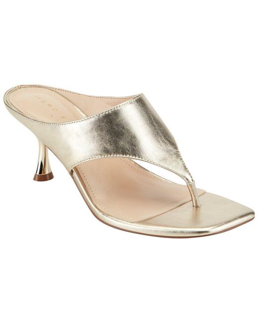 Marc Fisher White Adia Leather Sandal