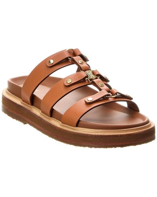 Céline Brown Tippi Leather Slide