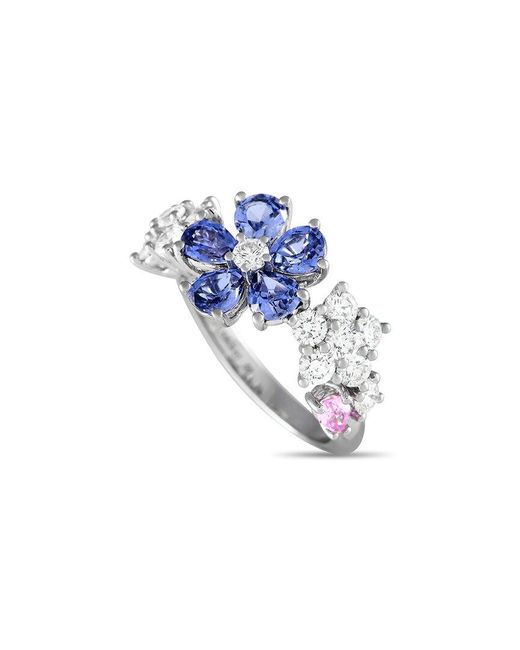 Van Cleef & Arpels Blue 18K 4.03 Ct. Tw. Diamond & Sapphire Folie De Pris Ring (Authentic Pre-Owned)