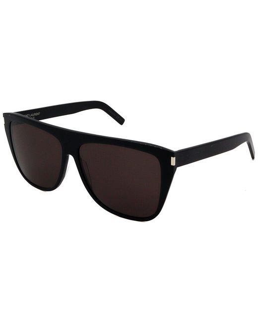 Saint Laurent Black New Wave Sl 1/f Slim Sunglasses