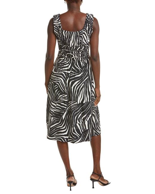 Nicole Miller Black Sleeveless A-Line Midi Dress