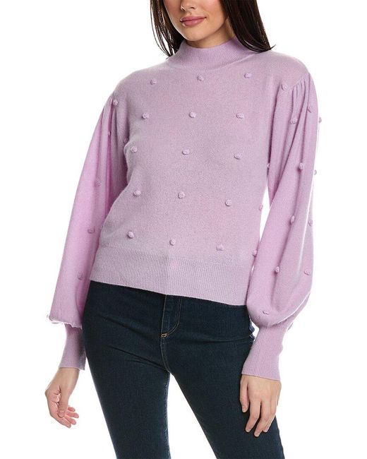 Brodie Cashmere Purple Bonny Bobble Cashmere Sweater