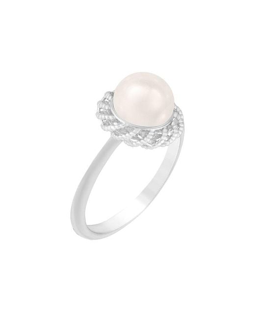 Splendid White 7-7.5Mm Pearl Cz Ring