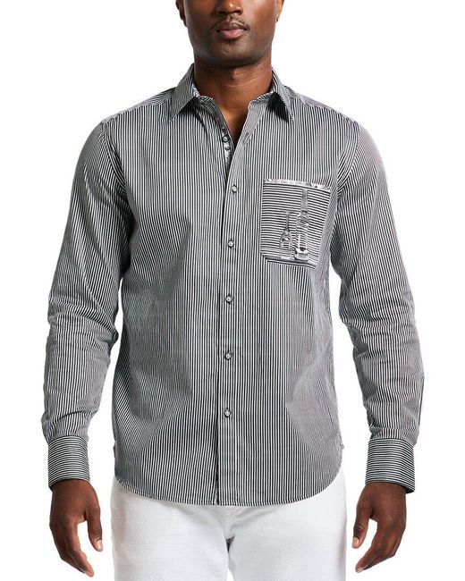 Robert Graham Gray Perspective Woven Shirt for men