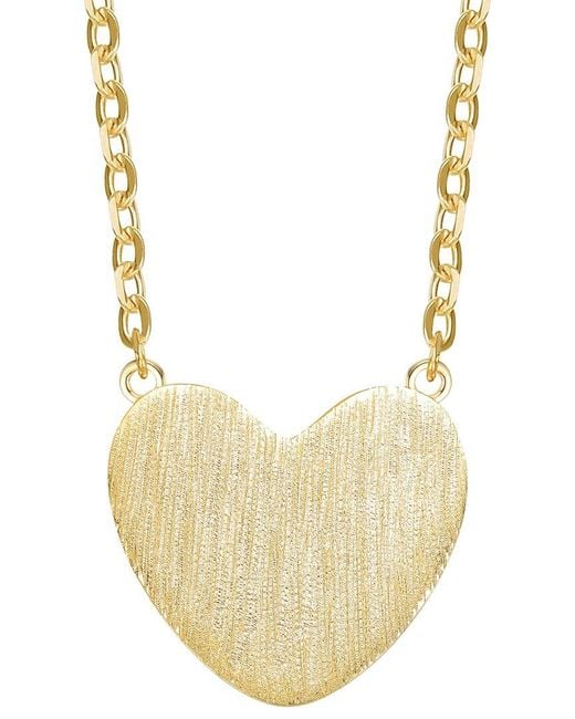 Genevive Jewelry Metallic Rachel Glauber 14K Plated Heart Shaped Necklace