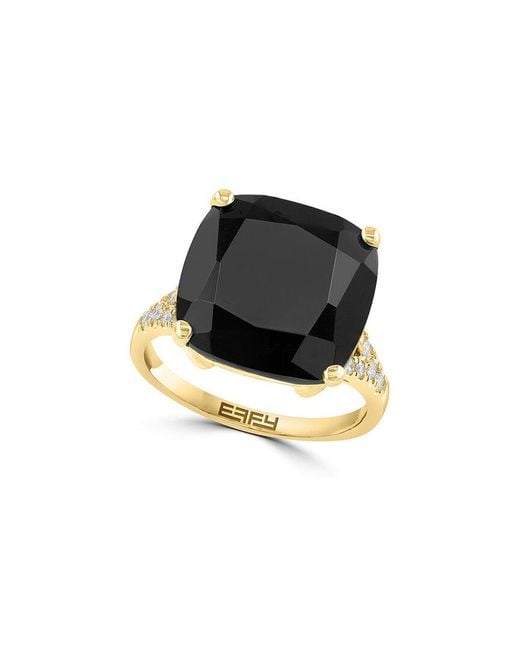 Effy Fine Jewelry Black 14K 11.00 Ct. Tw. Diamond & Onyx Ring
